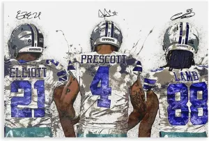 yjbsdb Dak Prescott Ceedee Lamb Ezekiel Elliott Canvas Poster Bedroom Decor Landscape Office Room Decor Gift Unframe: Unframe:24x36inch(60x90cm)