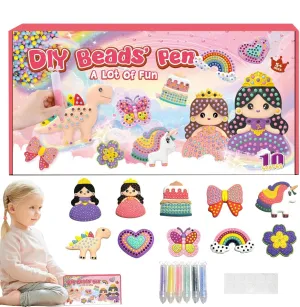 Ynnhik Handmade Bead Painting Kit, Handmade Art Craft Kit, Art Crafts Decoration with Multi-Colored Bead for Decorating Bags, Suitcases, Picture Frames, and Notebooks