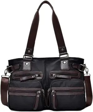 Yohora Handbag for Men Shoulder Crossbody Bag Waterproof Nylon Messenger Bag Casual Tote Bag for Travel Business