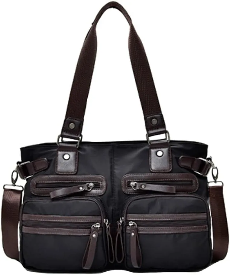Yohora Handbag for Men Shoulder Crossbody Bag Waterproof Nylon Messenger Bag Casual Tote Bag for Travel Business