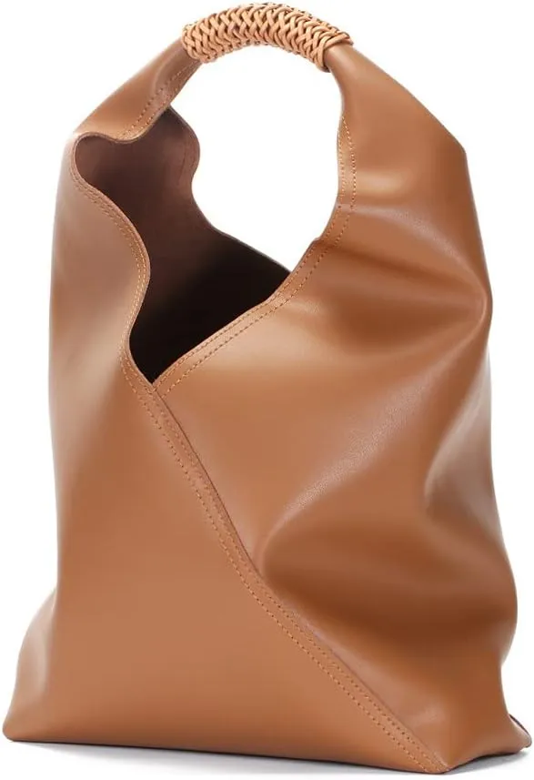 Yohora Women’s Genuine Leather Tote Bag Large Capacity Top Handle Handbag with Zipper Pocket Retro Shoulder Purse Wallet