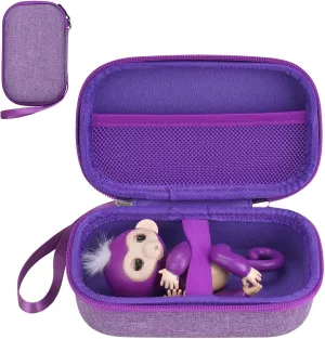 YouKnow Travel Case Compatible with Fingerlings Monkey New Interactive Baby Electronic Pets - Talking Toys for Ages 5-7 Girls (Purple)