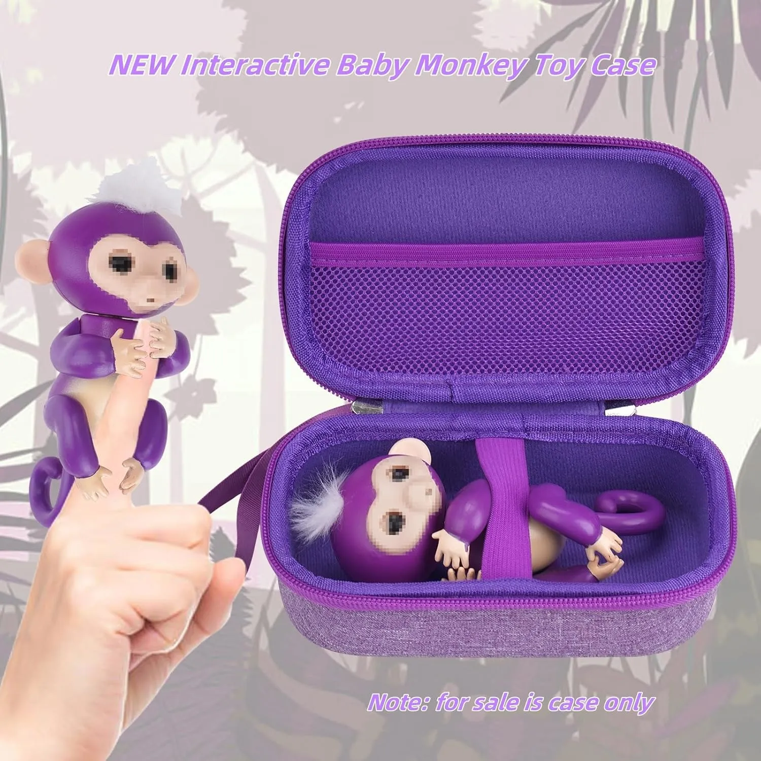 YouKnow Travel Case Compatible with Fingerlings Monkey New Interactive Baby Electronic Pets - Talking Toys for Ages 5-7 Girls (Purple)