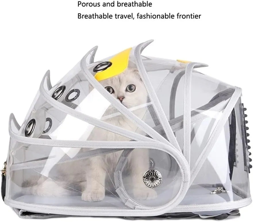 YYDS Pet Carry Bag Transparent Pet Space Capsule Folding Bag Breathable Portable Outdoor Creativity Cat Dog Bag Tourism Pet Supplies Pet Supplies (Color : Black)