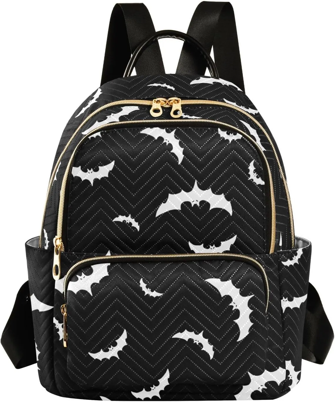 ZAZYXTJ Backpack Purse for Women Quilted Mini Fashion Backpacks Lightweight Travel Casual Backpack (Bat, S)