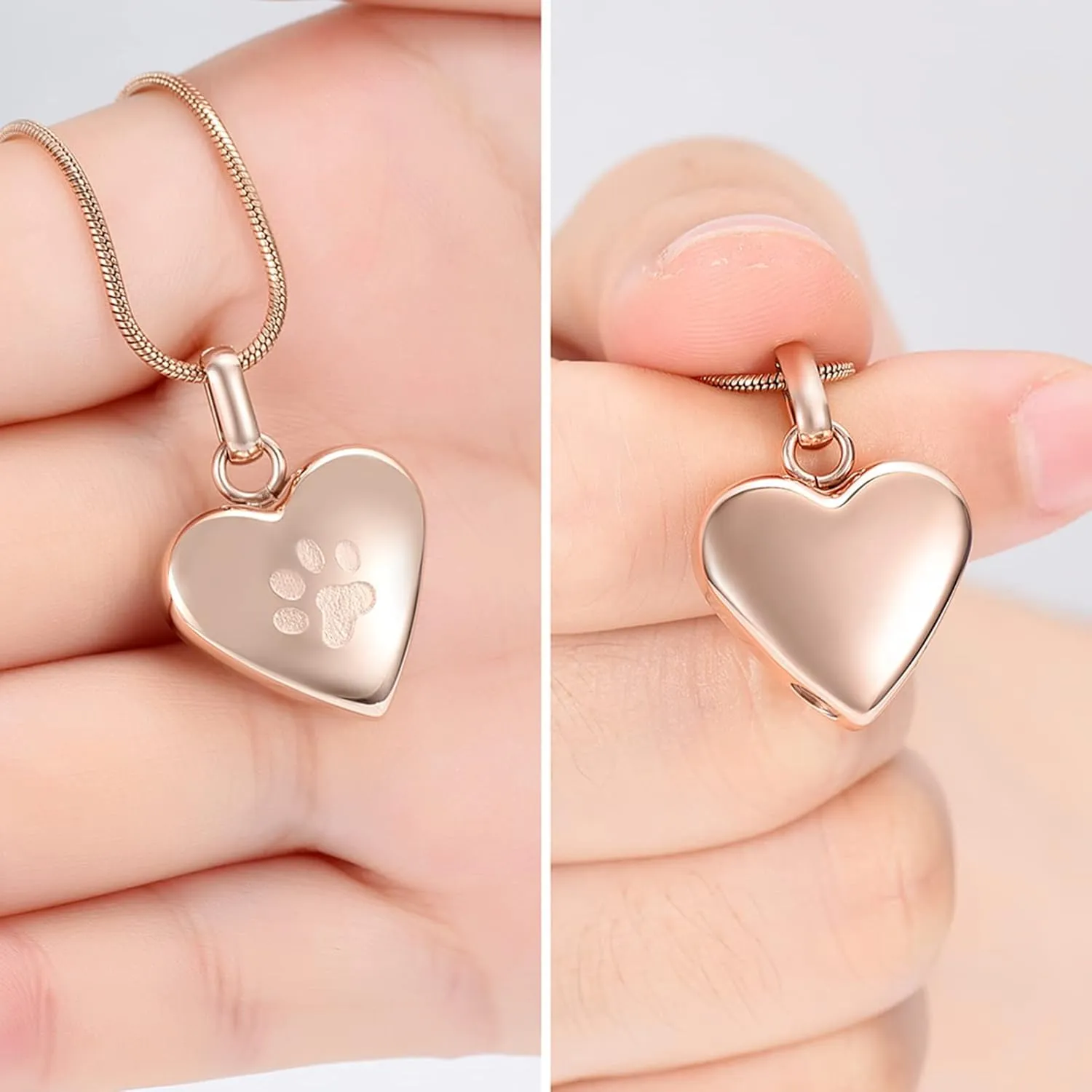 zeqingjw Pet Cremation Jewelry for Ashes Pendant Paw Print Pet Heart Urn Necklace Memorial Keepsake Jewelry for Pet/Dog's/Cat's Ashes