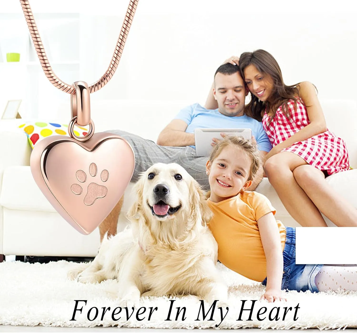 zeqingjw Pet Cremation Jewelry for Ashes Pendant Paw Print Pet Heart Urn Necklace Memorial Keepsake Jewelry for Pet/Dog's/Cat's Ashes