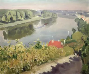 ZhiChengHflBM Famous Painting Artwork Print Art Painting on Canvas the Little Frette or the Seine in Herblay by Albert Marquet Picture Decoration Wall Art for Home Decor 60x90cm