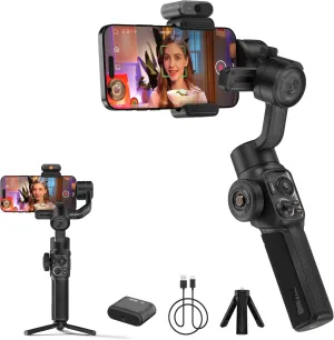 ZHIYUN Smooth 5S AI Combo Orthogonal 3-Axis Structure Handheld Gimbal Stabilizer with Magnetic Al Tracking Module for iPhone Smartphone Cell Phone for Video Recording Vlog Filming