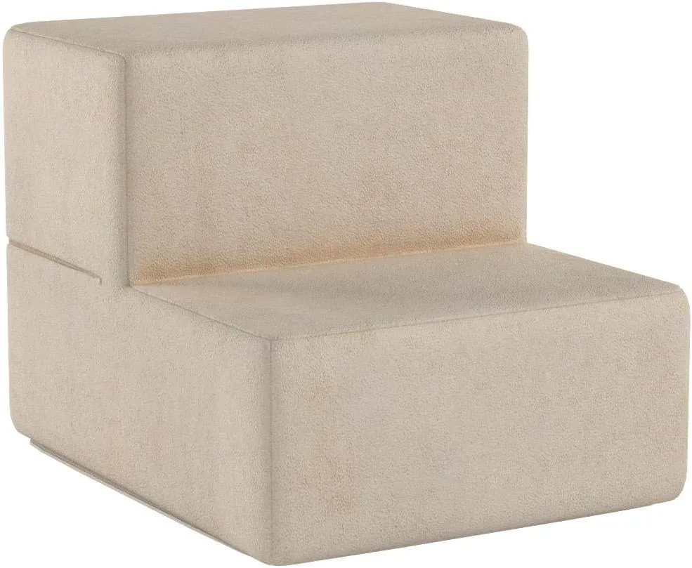 ZINUS Foam 13 Inch 2-Step Step Pet Stairs, Pet Ramp for Cats and Dogs, Extra Small, Beige
