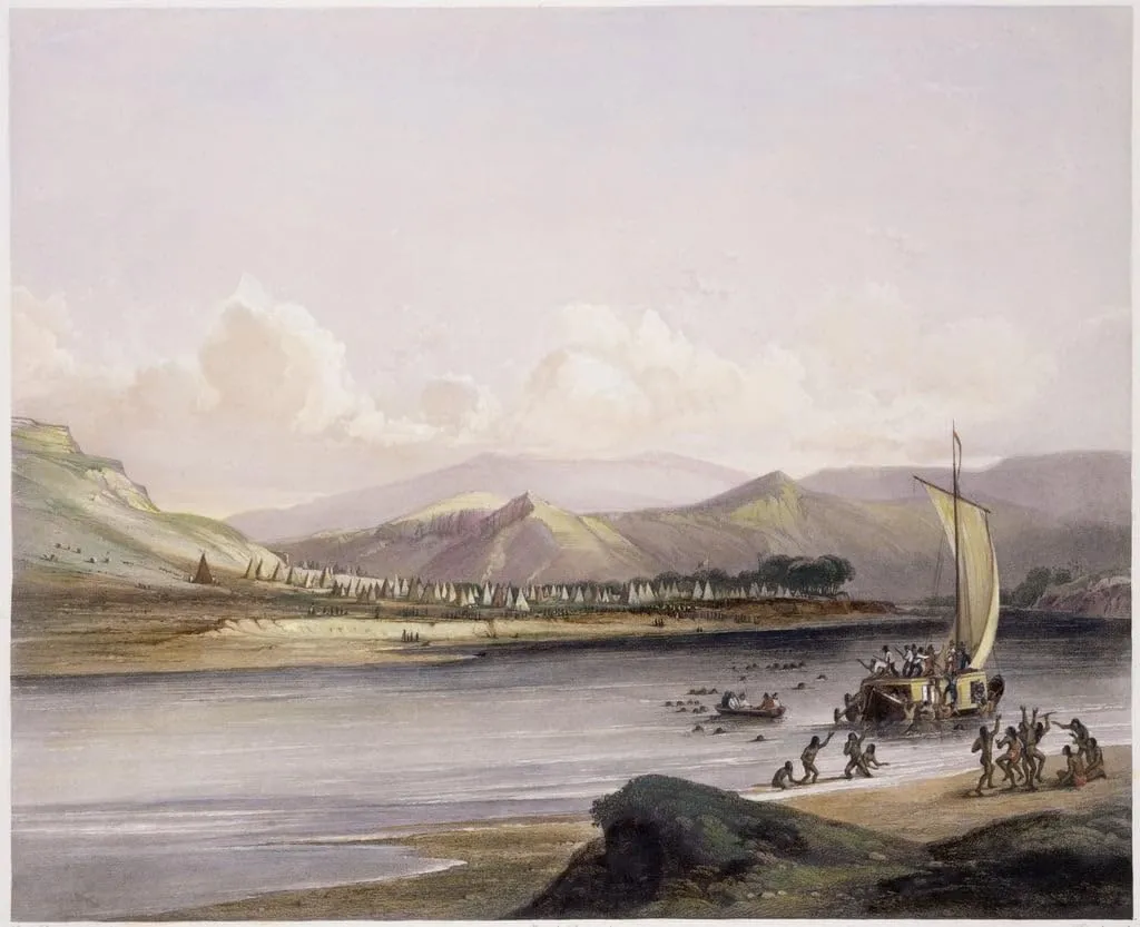 ZYNBFZYN Classic Painting Modern Artwork Wall Art Canvas Poster Camp of the Gros Ventres of the Prairies on the Upper Missouri by Karl Bodmer Poster Artworks for Office Decor 60x90cm